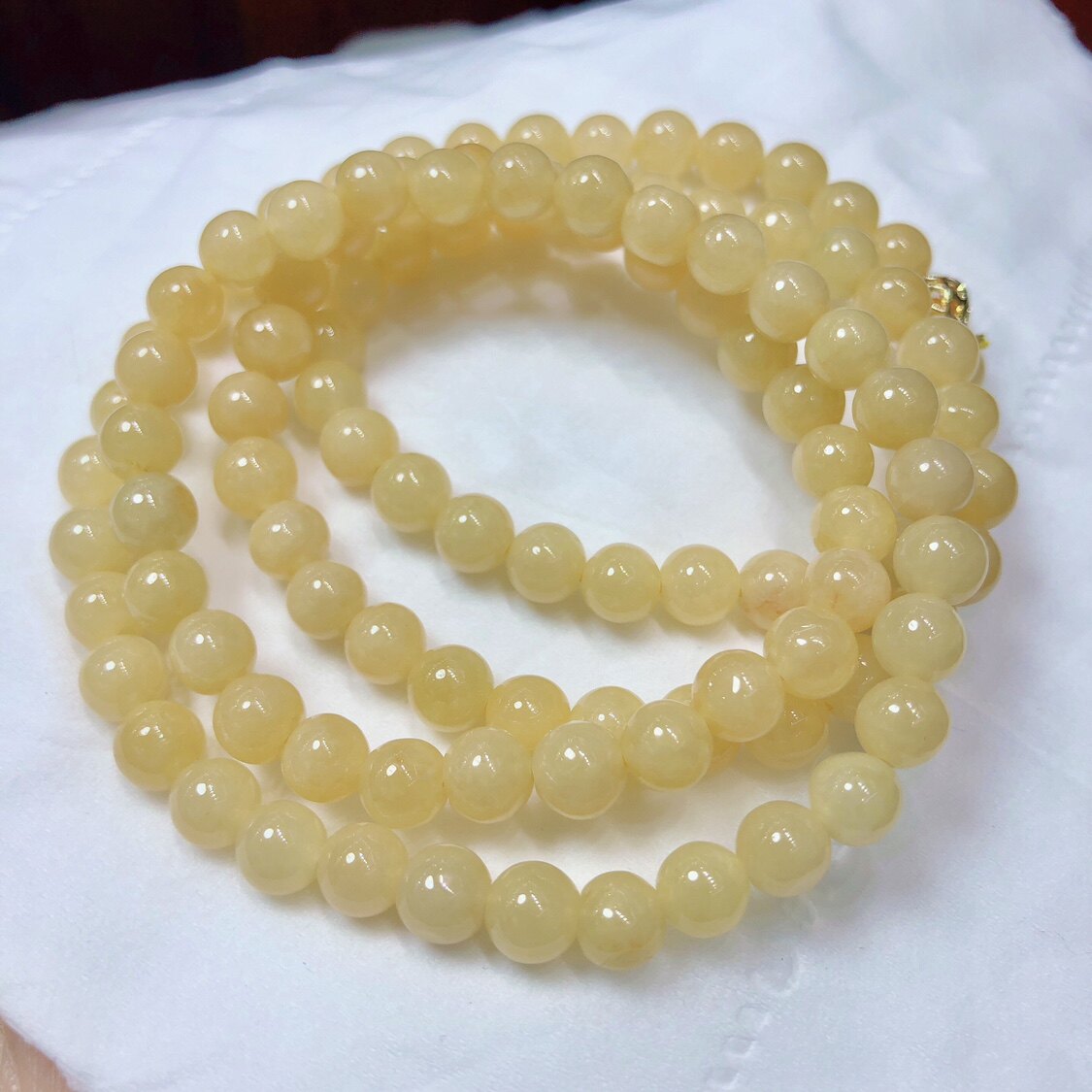 R168 天然A货翡翠佛串冰黄翡多圈手串单圈约5mm项链锁骨链缅甸