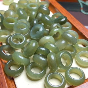 天然和田玉跑环甜甜圈青黄口手链项链配件路路通 外径9-15mm 有瑕