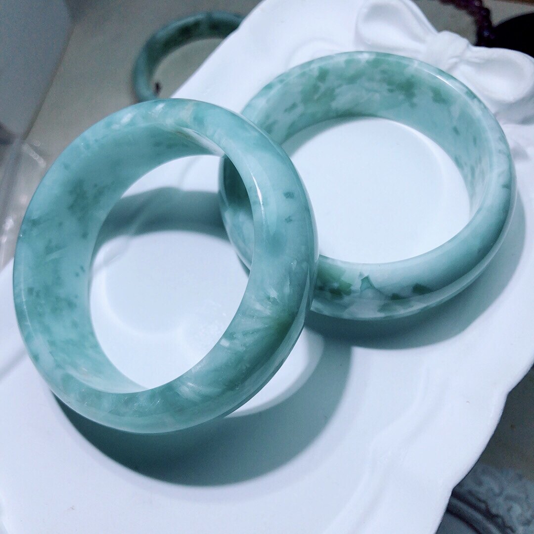 AA0144 绿纹石手镯轮胎手环 女绿纹晶板宽版正装手镯国凤简约大气