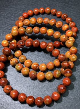RR0147 天然南红玛瑙手串战国红手链宣化料7-8mm玛瑙单圈