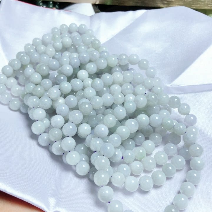 缅甸天然a货翡翠紫翡手链8mm