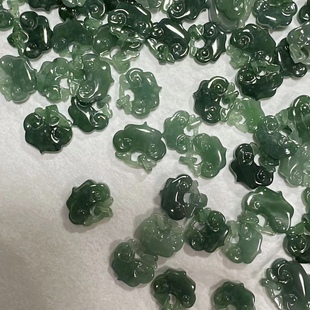 Y680天然A货翡翠爱心吊坠女款 骨肉相连子母挂件蓝水翡翠吊坠 项坠