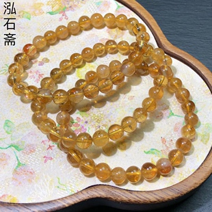 P072 天然黄水晶手链变态黄单圈手串6-7mm黄阿塞塔晶