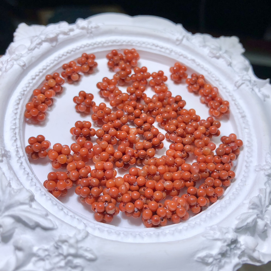 AA0106 天然南红玛瑙花球绣球吊坠6mm隔珠配件手工串珠diy配饰