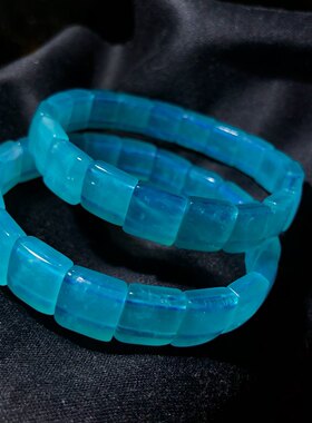 1A299 天然莫桑比克老料天河石手牌公主方10mm手链串老料女