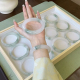 天然天山翠手镯冰种飘花少女玉手镯玉镯子翠竹款 翡翠色飘花镯