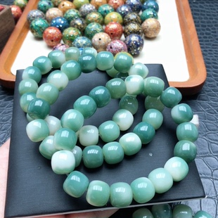 u326文玩手链 白玉飘花菩提手链老型12mm单圈 学生手串 绕指柔