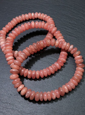 天然红纹石算盘珠手链阿根廷单圈盘珠手串男女首饰