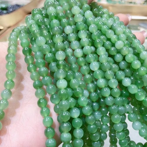 天然和田玉碧玉佛珠6mm