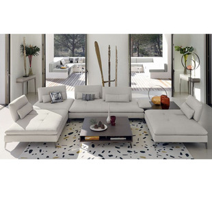 法国原装 Bobois牛皮组合客厅沙发 进口罗奇堡Roche