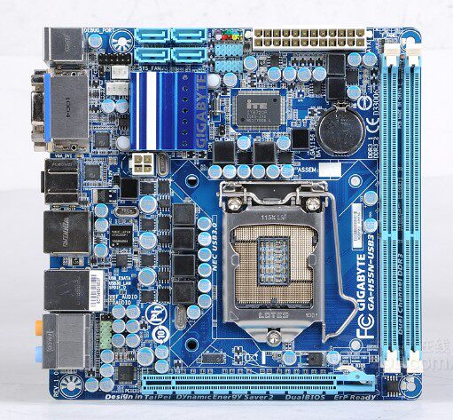 爆新 1156针技嘉ga-h55n-usb3集成主板 h55 ddr3 itx 17x17cm