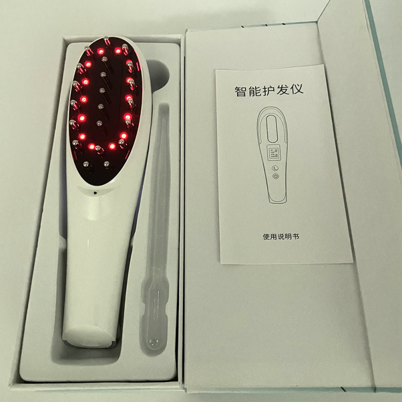 头皮上药器可拆卸充电式按摩梳  家用款导入护发电动梳  红光振动