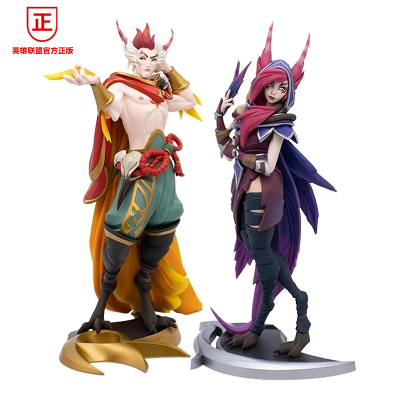 官方正版LOL英雄联盟洛与霞中型手办雕塑情侣霞洛公仔摆件模型