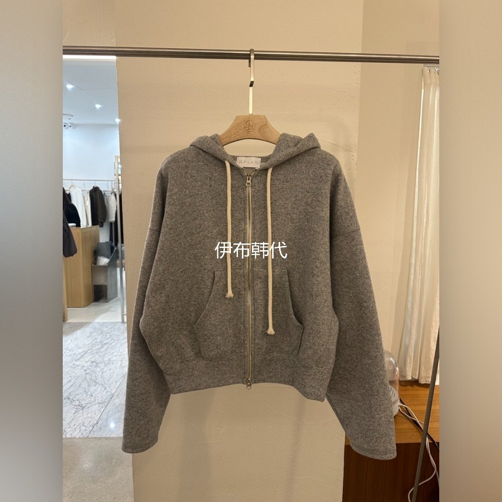 BPLAN韩国东大门正品代购26春季新款 连帽纯色拉链卫衣开衫外套