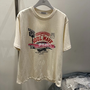 THE SECOND GROW韩国东大门代购26春 圆领休闲字母汽车短袖T恤