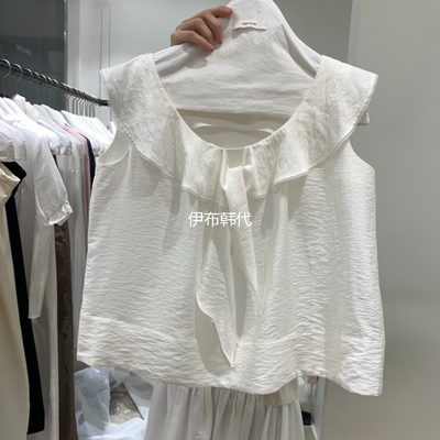 纯色休闲荷叶边无袖时尚背心