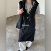 RIVER V领蕾丝飞边背心裙长裙连衣裙 26春 RAIN韩国东大门正品 代购