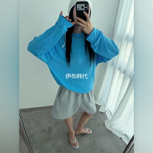 VOTUS韩国东大门正品代购26夏款 圆领纯色薄款微透宽松大码T恤女