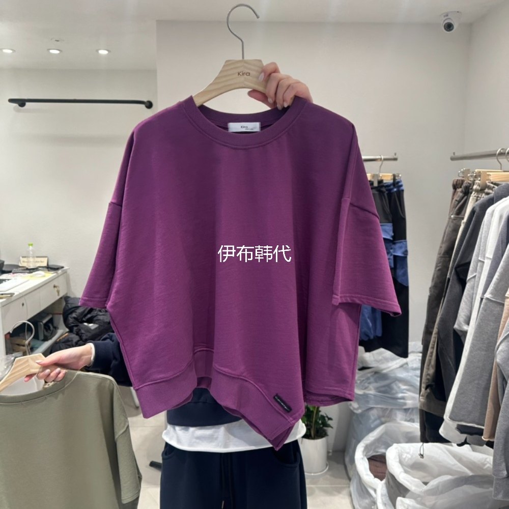 IN KIRA韩国东大门正品代购26春 圆领休闲不规则衣边宽松短袖T恤,女装/女士精品,T恤,淘宝优惠券,粉丝福利购,淘宝优惠卷