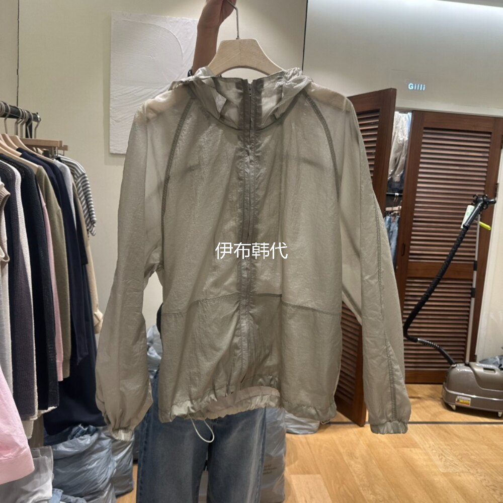 GILLI韩国东大门正品代购26春款 纯色连帽薄款拉链防晒衫夹克外套