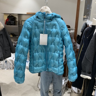 伊布 韩国东大门正品代购冬款 连帽拉链压纹超薄超轻羽绒服外套