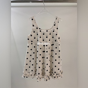 圆领休闲点点木耳边背心裙连衣裙 26春款 YES韩国东大门正品 代购