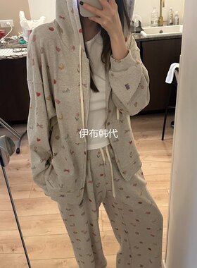 连帽华夫格爱心蝴蝶结卫衣外套