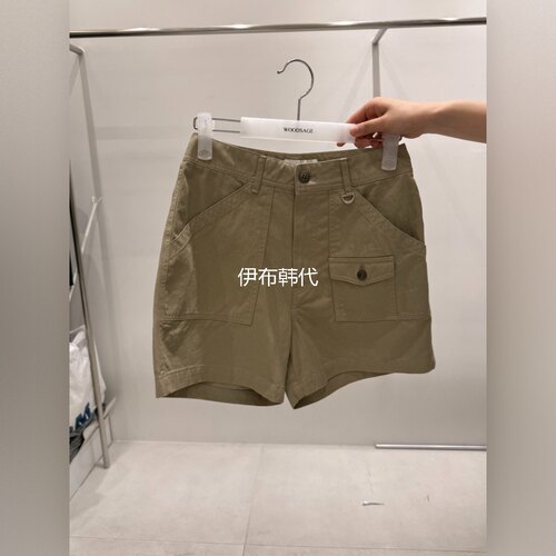 夏款纯色休闲工装口袋时尚短裤