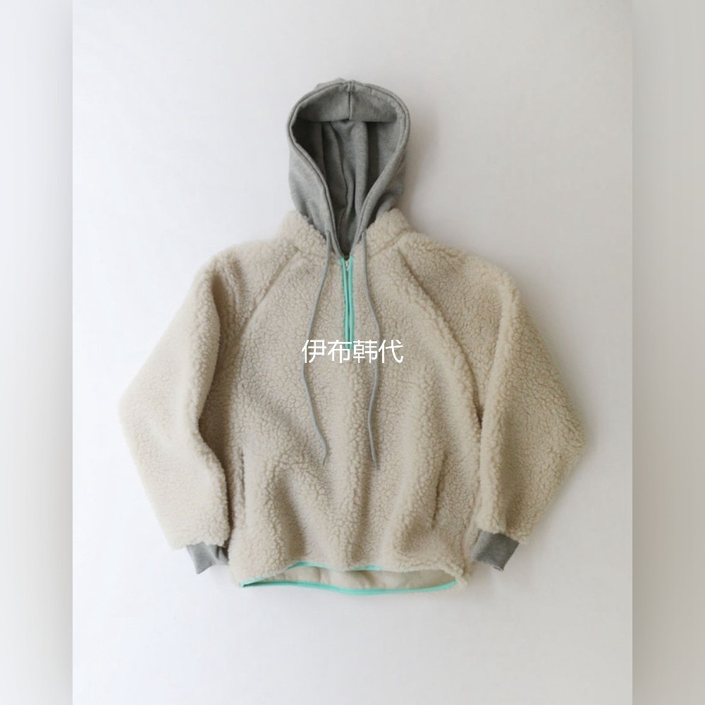 PLANTS ON GRAY韩国东大门代购26新款 连帽假两件仿羊羔毛绒卫衣,女装/女士精品,卫衣/绒衫,淘宝优惠券,粉丝福利购,淘宝优惠卷