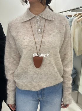REPELLER韩国东大门正品代购26春款 翻领休闲纽扣宽松毛衣针织衫