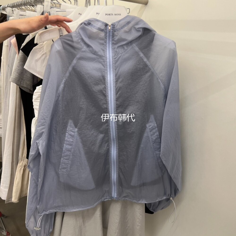 PORTS MOSS韩国东大门代购26夏 连帽薄款微透拉链防晒衫开衫外套