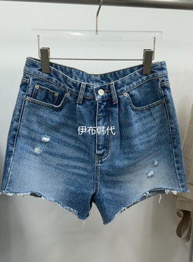 TOPDRESSING韩国东大门正品代购26夏 磨白做旧破洞休闲牛仔裤短裤