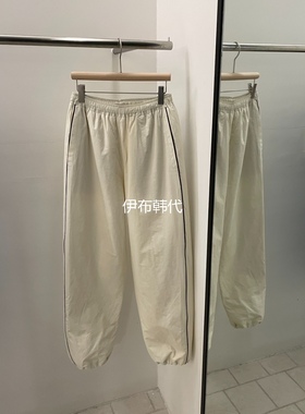 REGULARLY韩国东大门正品代购25秋款 松紧腰裤线设计束脚宽松卫裤