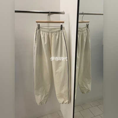 松紧腰裤线设计束脚宽松卫裤