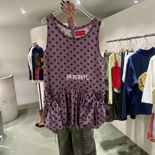 26春款 代购 圆领点点波点背心裙连衣裙 HALL韩国东大门正品 JERRY