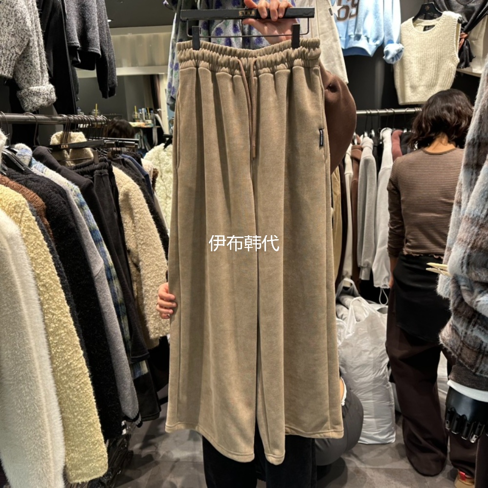 松紧腰加绒休闲宽松直筒裤卫裤