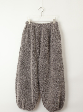 TEXTURE韩国东大门正品代购冬款 松紧腰纯色休闲毛绒保暖毛毛卫裤