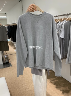 SELF SERVICE韩国东大门正品代购26春 圆领纯色基础款宽松长袖T恤