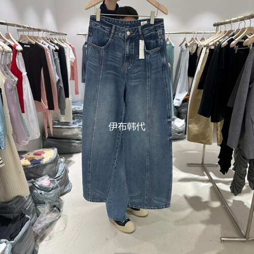 26春磨白裤线纹理直筒牛仔裤