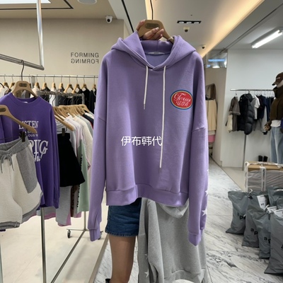 连帽休闲抽绳加绒宽松卫衣女