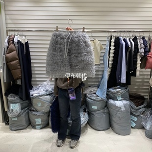 BRICKLANE韩国东大门代购26春 松紧抽绳层叠木耳边蛋糕裙短裙半裙