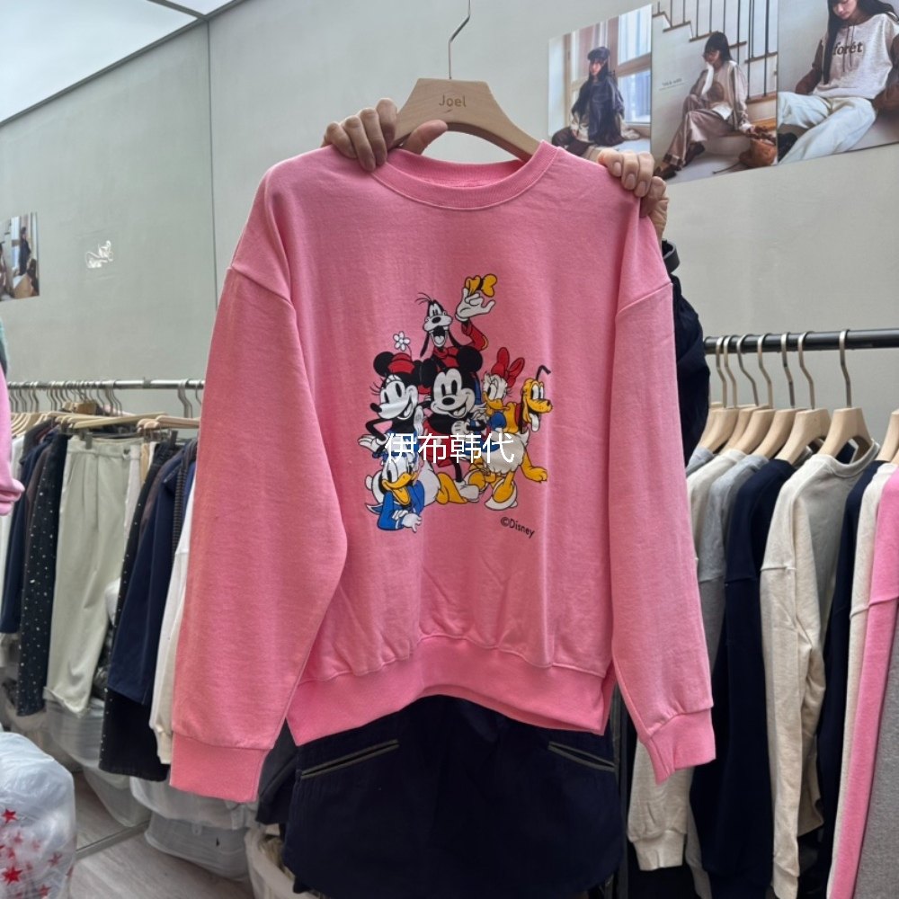 STICK WITH韩国东大门正品代购26春款 圆领卡通老鼠休闲套头卫衣,女装/女士精品,卫衣/绒衫,淘宝优惠券,粉丝福利购,淘宝优惠卷