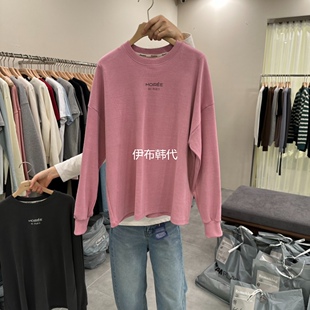 REMAKING韩国东大门正品代购26春款 圆领休闲字母棉质简约长袖T恤