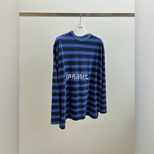 圆领休闲后背数字条纹宽松长袖 26春款 T恤 代购 ACME韩国东大门正品