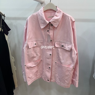 AIME HOPE MAKE/MYNAMEIS韩国东大门代购 休闲多口袋粉色风衣外套