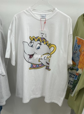 TOPDRESSING韩国东大门正品代购26春款 圆领卡通茶壶宽松短袖T恤