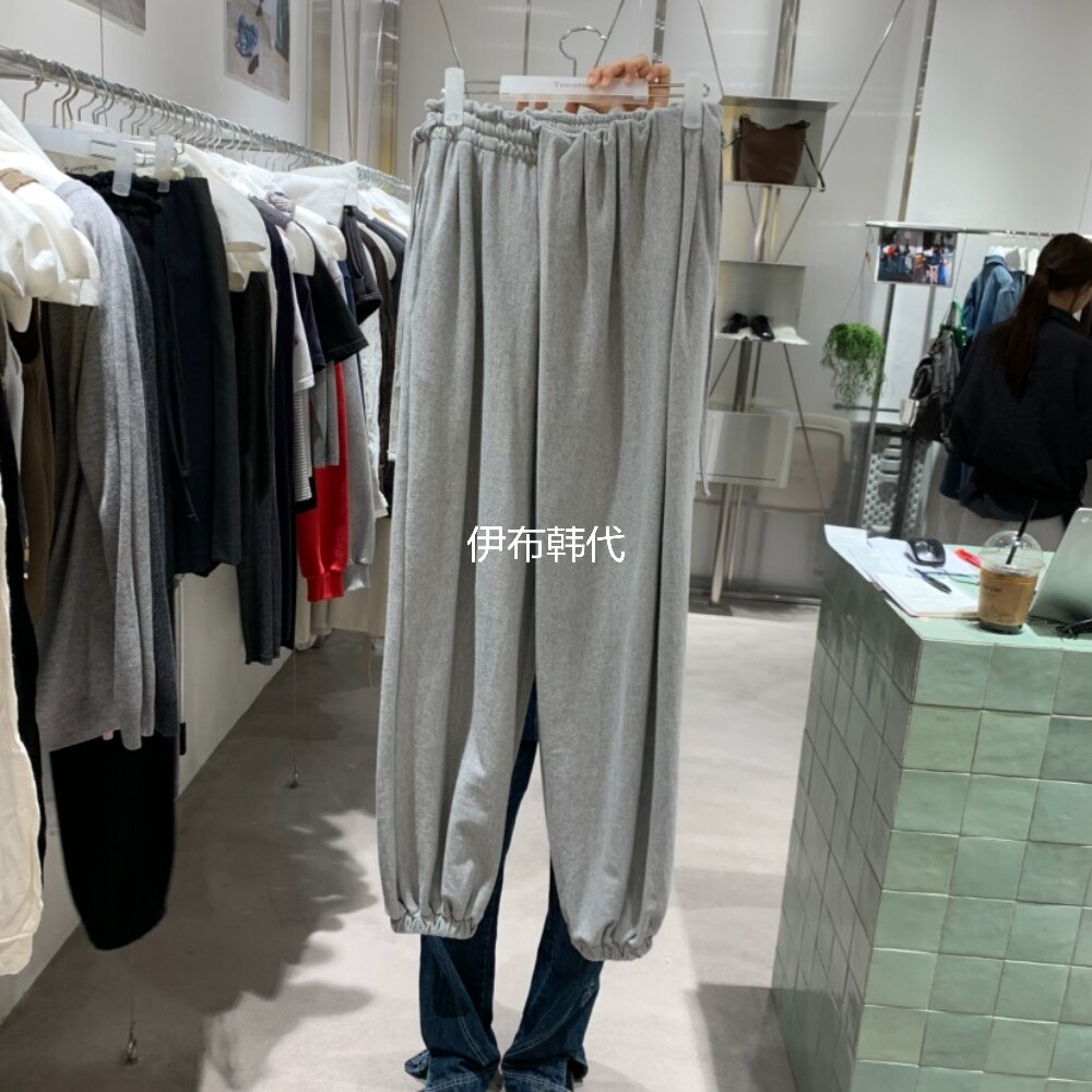 不规则松紧腰抽绳宽松卫裤图片