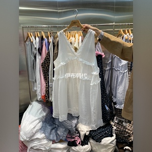 26春款 代购 V领飞边花边宽松背心裙连衣裙 S韩国东大门正品 MENDL