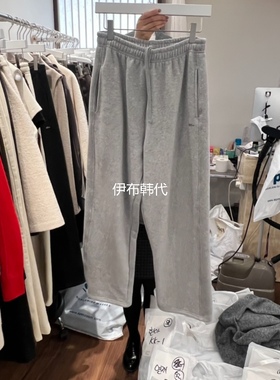 UNDERSTANDING韩国东大门正品代购冬款 休闲字母棉质加绒拉绒卫裤