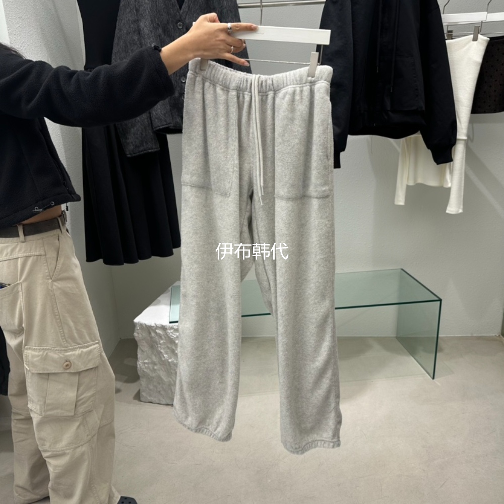 松紧腰摇粒绒毛绒磨毛束脚卫裤